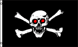 3 x 5 Red Eye Pirate Flag