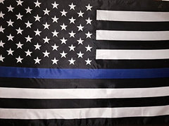 4 by 6 Foot BlueLine Flag, Thin Blue Line Flag, Black, White And Blue American Flag With Brass Grommets