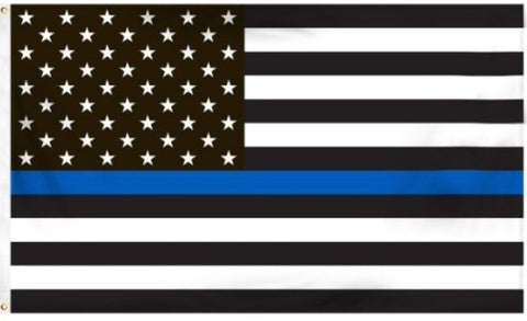 4 by 6 Foot BlueLine Flag, Thin Blue Line Flag, Black, White And Blue American Flag With Brass Grommets