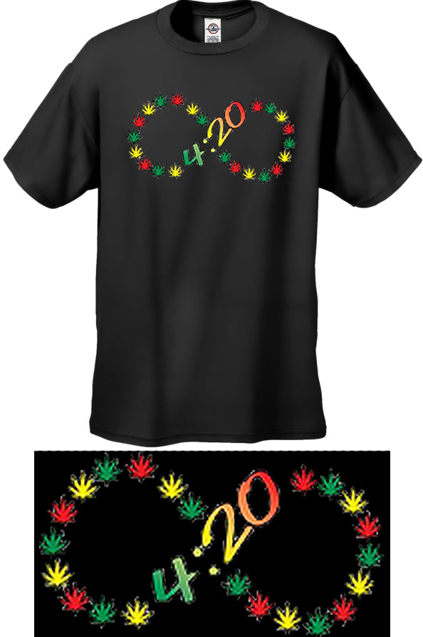 420 Infinity Pot Leaves  Men's T- Shirt 