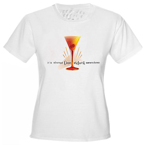 5 O'clock Somewhere Cosmopolitan Girls T-Shirt