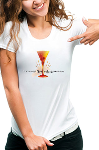 5 O'clock Somewhere Cosmopolitan Girls T-Shirt