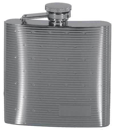 6oz. Polished Flask With Dots - Rimless