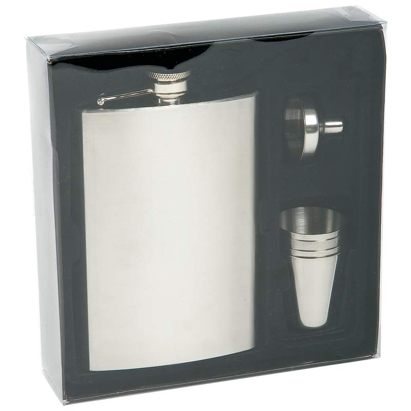 8 Ounce Flask with Cups and Funnel Set