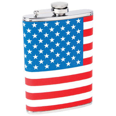 8oz Stainless Steel Flask with American Flag Wrap