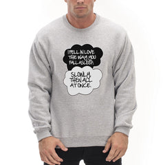 "I Fell In Love" John Green Quote from The Fault in Our Stars Crew Neck Sweatshirt Light Grey