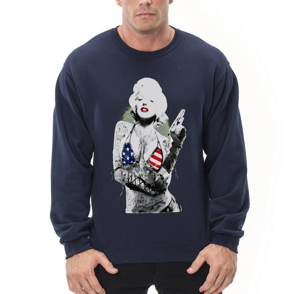 Marilyn Flag Bikini Adult Crewneck –