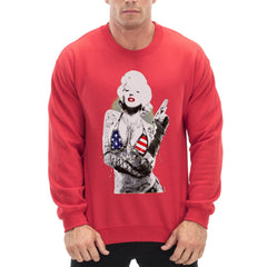 Marilyn Flag Bikini Adult Crewneck