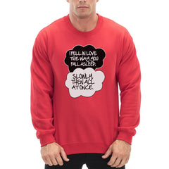 "I Fell In Love" John Green Quote from The Fault in Our Stars Crew Neck Sweatshirt Red