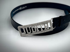Judith custom belt buckle rhinestone frame rhinestone letters with free belt