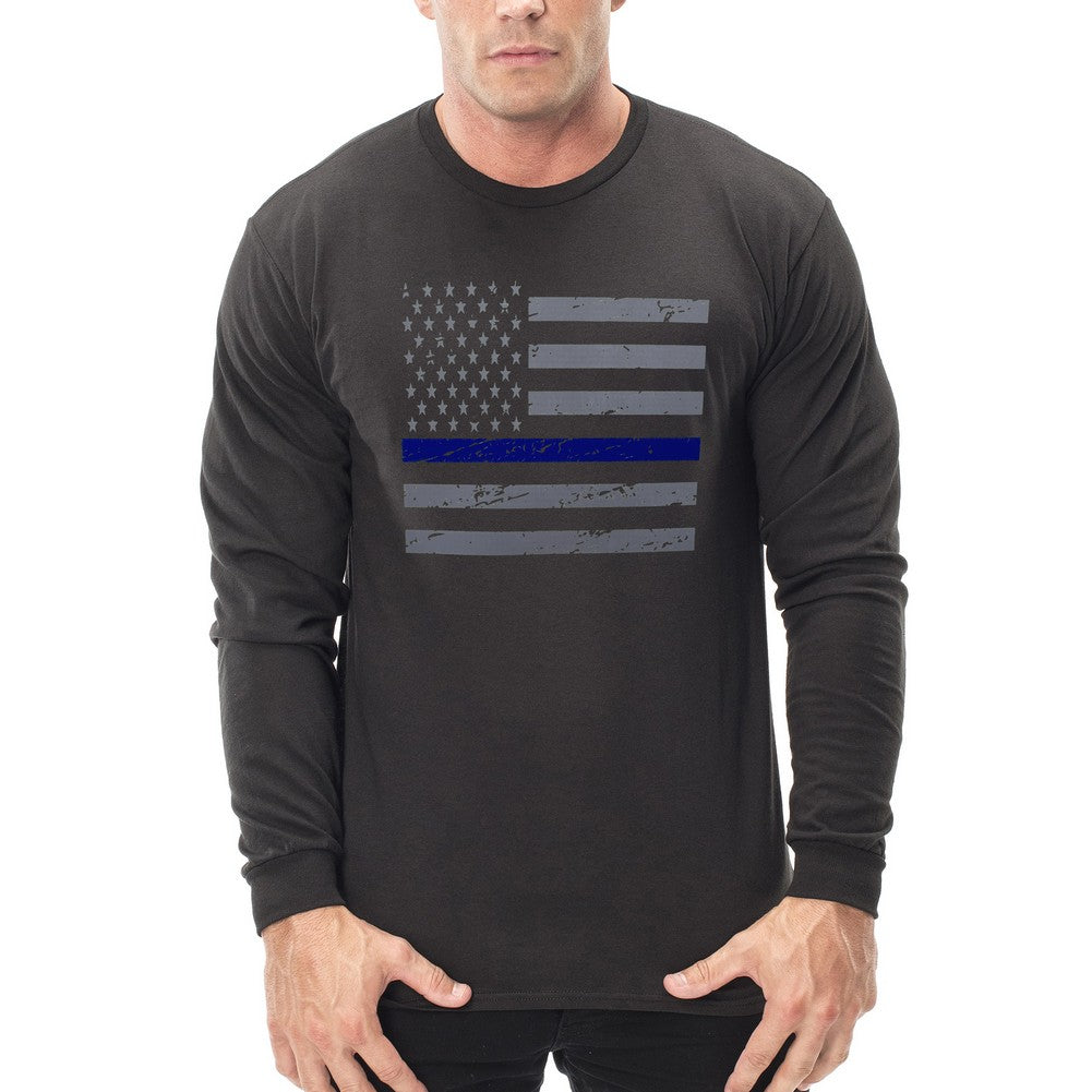 Police Thin Blue Line American Flag - Support Police Department Horizontal Thermal