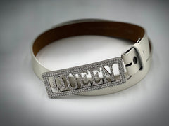 Queen custom belt buckle rhinestone frame rhinestone letters with free belt