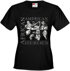 African American Hero Icons Girls T-shirt Black