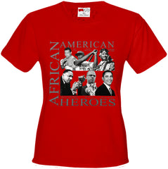African American Hero Icons Girls T-shirt Red