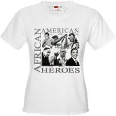 African American Hero Icons Girls T-shirt white