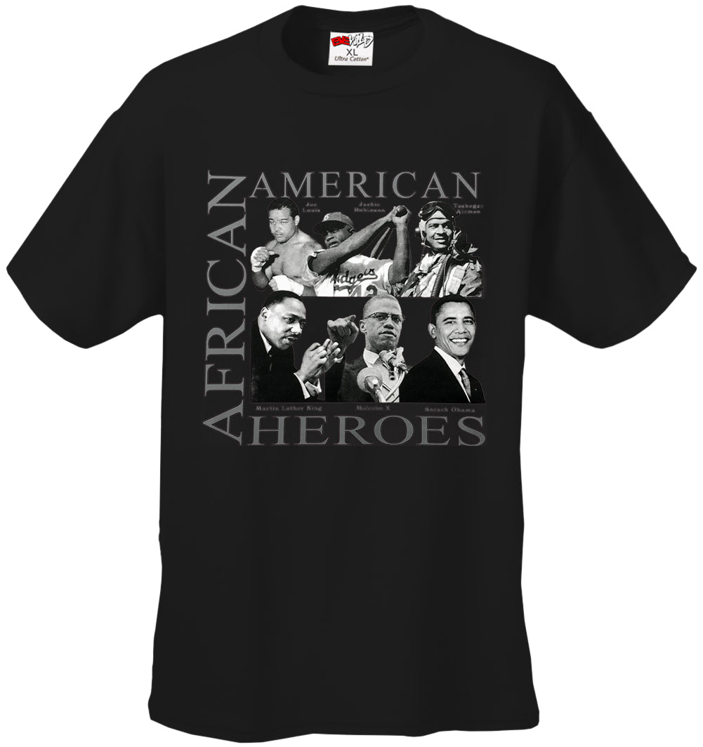 African American Hero Icons Mens T-shirt Black