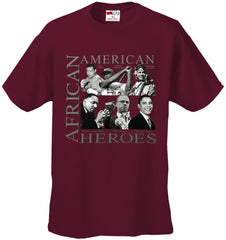 African American Hero Icons Mens T-shirt Maroon