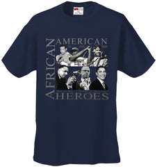 African American Hero Icons Mens T-shirt Navy Blue