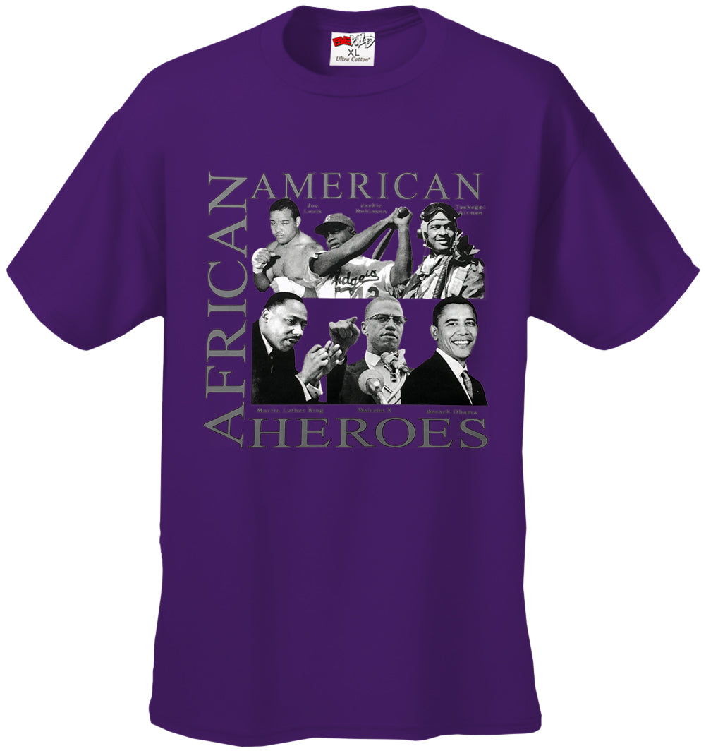 African American Hero Icons Mens T-shirt purple