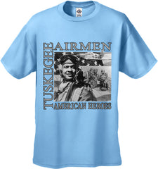 African American Heroes - Tuskegee Airmen Mens T-shirt Light Blue