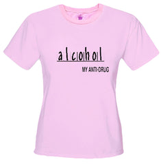 Alcohol Anti-Drug Girls T-Shirt Light Pink