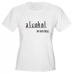 Alcohol Anti-Drug Girls T-Shirt White
