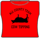 All County Cow Tipping Girls T-Shirt Red