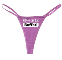 All You Can Eat Buffet Thong Purple