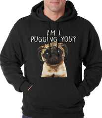 Am I Pugging You Funny Pug Adult Hoodie