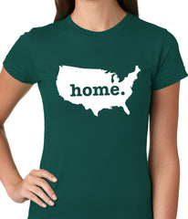 America is Home Girls T-shirt Forest Green