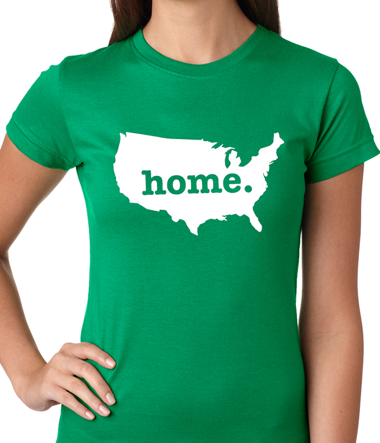 America is Home Girls T-shirt Kelly Green