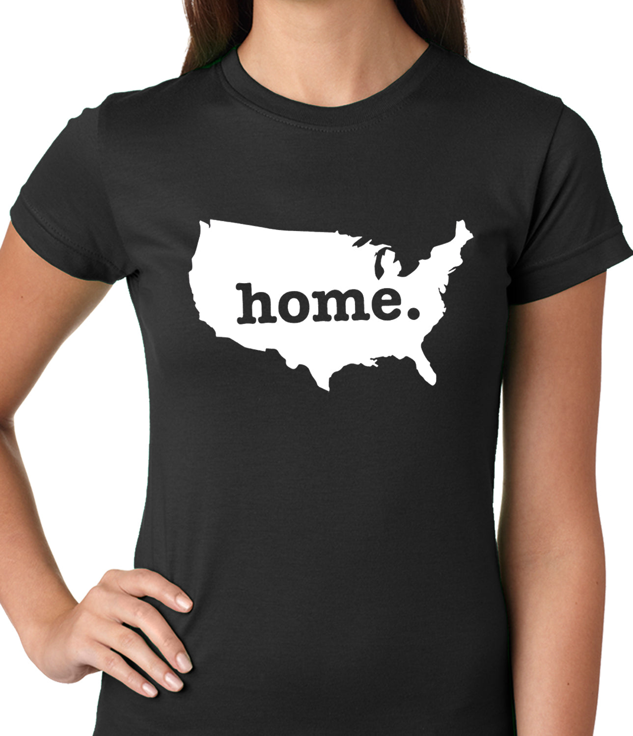 America is Home Girls T-shirt Black