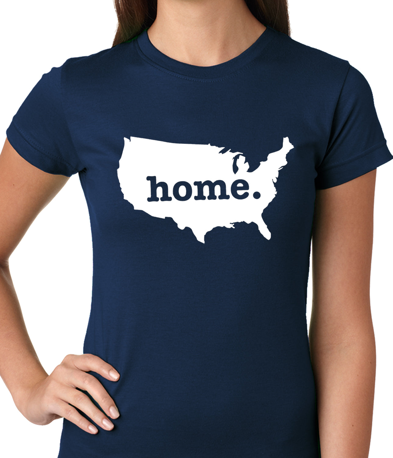 America is Home Girls T-shirt Navy Blue