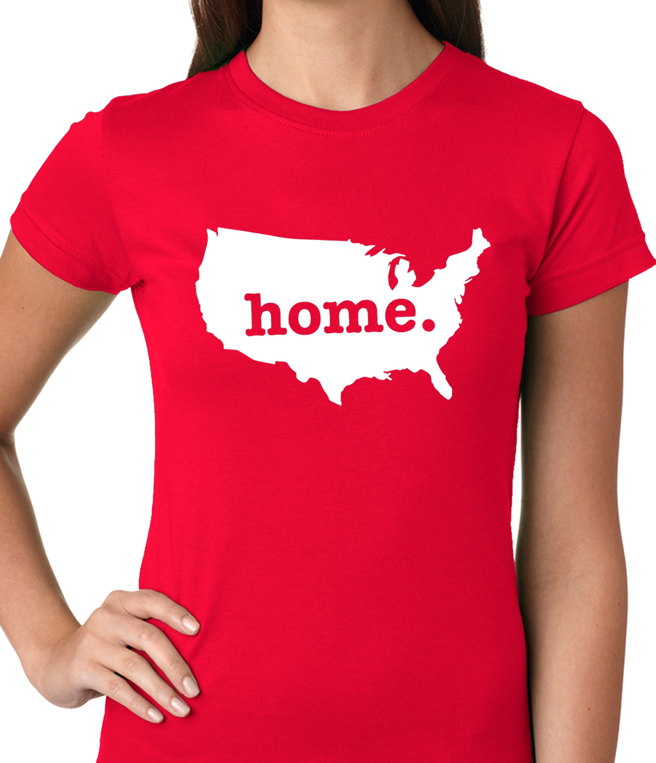 America is Home Girls T-shirt Red