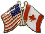 American And Canadian Flag Lapel Pin