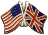 American And Great Britian Flags Lapel Pin