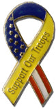 American Flag Awarness Ribbon Lapel Pin