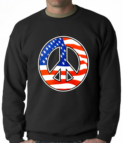 American Flag Peace Sign Crewneck