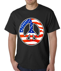 American Flag Peace Sign Mens T-shirt