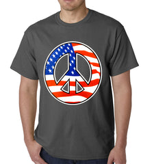 American Flag Peace Sign Mens T-shirt