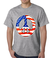 American Flag Peace Sign Mens T-shirt
