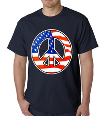 American Flag Peace Sign Mens T-shirt