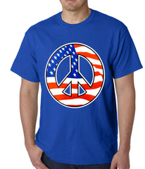 American Flag Peace Sign Mens T-shirt