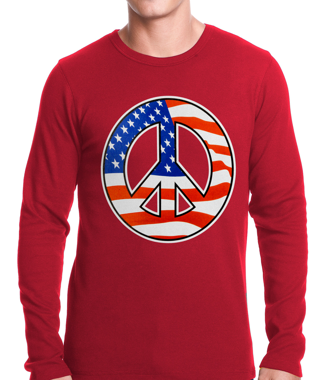 American Flag Peace Sign Thermal Shirt