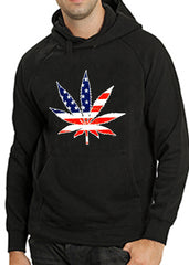 American Flag Pot Leaf Adult Hoodie