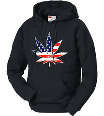 American Flag Pot Leaf Adult Hoodie