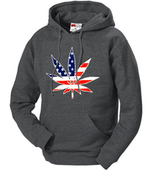 American Flag Pot Leaf Adult Hoodie