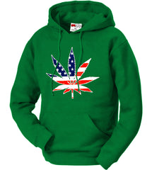 American Flag Pot Leaf Adult Hoodie