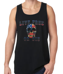 American Flag Skull - Live Free or Die Tank Top