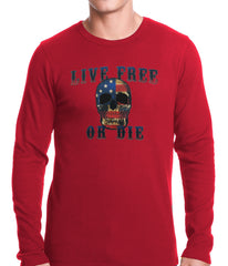 American Flag Skull - Live Free or Die Thermal Shirt